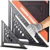 Staliaus kampainio rinkinys, daugiafunkcinis trikampis metalinis aliuminio liniuotės kampo gidas 18 cm + 30 cm staliaus kampainis staliaus kampo matuoklis kampas 45 ir 90 laipsnių kampo žymėjimo matuoklis