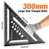 Staliaus kampainio rinkinys, daugiafunkcinis trikampis metalinis aliuminio liniuotės kampo gidas 18 cm + 30 cm staliaus kampainis staliaus kampo matuoklis kampas 45 ir 90 laipsnių kampo žymėjimo matuoklis