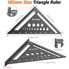 Staliaus kampainis, daugiafunkcinis metalinis aliuminio liniuotės kampainis 18 cm + 30 cm staliaus kampainis staliaus kampainis kampo matuoklis 45 ir 90 laipsnių kampo žymėjimo matuoklis