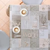 Staltiesė su mediniu industrinio lofto raštu - didelė 300 x 140 cm stačiakampė, patvari, vandeniui atspari ir lengvai valoma aliejinė staltiesė pvc, kaimiška medinė lenta smėlio rudos pilkos spalvos