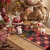 Staltiesės takelis christmas red auksinis modern christmas table runner stars snowflakes christmas medžio checked tablecloth washable