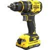Stanley Fatmax 18v 2 greičių akumuliatorinis gręžtuvas-suktuvas Sfmcd720d2k (2.0ah, maks. sukimo momentas 80 Nm, bešepetėlinis variklis su pilnai metaline pavara, Led lemputė, 2 akumuliatoriai, įkroviklis, diržo spaustukas ir dėklas)