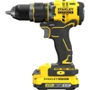 Stanley Fatmax 18v V20 akumuliatorinis smūginis gręžtuvas-suktuvas, gręžtuvas be laido, led darbinis žibintas, 15 sukimo momento nustatymų, su x1 ličio jonų 2ah akumuliatoriumi, x1 Es įkrovikliu ir x1 dėklu, Sfmcd721d2k-qw