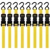 Stanley S1000 25 mm x 3 m diržų komplektas su terkšle – lengvam krovinių transportavimui (680 kg trūkimo riba) – 8 vnt. – juodi/geltoni