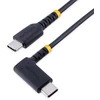 Startech.com 2 m usb-c įkrovimo laidas su kampiniu kištuku ir 60 w pd 3a - tvirtas greito įkrovimo laidas su aramido pluoštu - usb-c į usb-c laidas - usb 2.0 type-c laidas mobiliajam telefonui, planšetiniam kompiuteriui