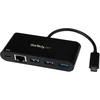 Startech.com 3 prievadų Usb 3.0 šakotuvas su gigabitiniu eternetu ir maitinimo šaltiniu - Usb type-c šakotuvas su gbe ir pd 2.0