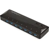 Startech.com 7 prievadų Usb 3.0 šakotuvas su dedikuotu įkrovimo prievadu, 2 x 2.4a prievadas, stalinė stotelė ir greito įkrovimo stotis