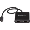 Startech.com usb-c į dvigubą hdmi adapterį, usb type-c multi-monitorius mst šakotuvas, dvigubas 4k 30hz/1080p 60hz hdmi nešiojamojo kompiuterio ekrano plėtiklis / skirstytuvas, ypač ilgas integruotas kabelis, tik windows (mstcdp122hd)