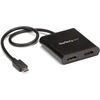 Startech.com usb-c į dvigubą hdmi adapterį, usb type-c multi-monitorius mst šakotuvas, dvigubas 4k 30hz/1080p 60hz hdmi nešiojamojo kompiuterio ekrano plėtiklis / skirstytuvas, ypač ilgas integruotas kabelis, tik windows (mstcdp122hd)
