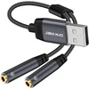 Stiprintuvas Dukabel išorinė usb garso plokštė 0.3 m usb į 2 trrs 3.5 mm lizdus (audio + mic) ausinių skirstytuvas stereo audio y adapterio kabelis, tinkamas pc, ps4, ps5, nešiojamam kompiuteriui, garsiakalbiui, ausinėms - top series