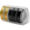 Suderinama su Dymo Omega reljefine juosta, 3d Omega reljefinio įrenginio etikečių juosta, 9 mm plastikinės vinilinės reljefinės etiketės, suderinama su Dymo Omega reljefinio įrenginio etikečių juosta, 5 ritinėliai