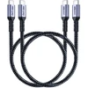 Sumpk 50 cm usb 4 kabelis, 2 vnt., 40 gbps usb 4 kabelis su 240 w greituoju įkrovimu ir 8k vaizdo ekranu, suderinamas su thunderbolt 4, thunderbolt 3, xps