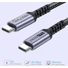 Sumpk 50 cm usb 4 kabelis, 2 vnt., 40 gbps usb 4 kabelis su 240 w greituoju įkrovimu ir 8k vaizdo ekranu, suderinamas su thunderbolt 4, thunderbolt 3, xps