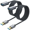 Sunguy usb 3.0 ilginimo kabelis [2 vnt. po 2 m] 5 gbps itin spartus usb a male į a female ilginimo kabelis kortelių skaitytuvui, klaviatūrai, spausdintuvui, skaitytuvui, kamerai