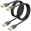 Sunguy usb 3.0 kabelis, 2 vnt., 1 m usb a–usb a kabelis, duomenų perdavimo sparta iki 5 gbit/s, a tipo kištukas į a tipo kištuką, suderinamas su spausdintuvais, modemais, standžiaisiais diskais, monitoriumi, kamera, wacom