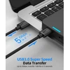 Sunguy usb 3.0 kabelis, 2 vnt., 1 m usb a–usb a kabelis, duomenų perdavimo sparta iki 5 gbit/s, a tipo kištukas į a tipo kištuką, suderinamas su spausdintuvais, modemais, standžiaisiais diskais, monitoriumi, kamera, wacom