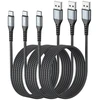 Sunguy usb c kabelis, 3 vnt. po 2 m usb į usb c kabelį, 3a greito įkrovimo usb c kabelis, skirtas iphone 16/15 pro max plus, galaxy s24/s20, google pixel 8/8 pro, motorola moto su force, lg g7 / v30