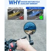 Suparee universalus motociklo veidrodėlis, e-patvirtintas vairo galinis veidrodėlis, e-išbandytas apvalus 360° pasukamas su tvirtu aliuminio lydiniu, suderinamas su motoroleriu atv