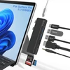 Surface Pro 8/9/10/11/x dokas, Surface Pro 8/9/10/11/x šakotuvas su 4k Hdmi, 100w Usb C Thunderbolt 4, Usb C 3.0 (duomenims), audio, 2 x Usb A 3.0, Tf/sd, trigubas ekranas, skirtas Surface Pro 8/9/10/11/x