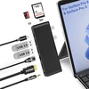 Surface Pro 9 doko stotis – su 4k Hdmi, Thunderbolt 4 (8k vaizdo įrašas + 40 Gbps + 100 W galia), 100m Ethernet, Usb 3.0, Sd Tf kortelių lizdu, 3,5 mm garso, trigubu ekranu, skirtas Surface Pro X/pro 9