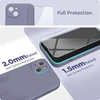 Surphy dėklas, suderinamas su iphone 13 mini, silikoninis dėklas su ekrano apsauga, telefono dėklas iphone 13 mini su kameros apsauga, iphone 13 mini apsauginis dėklas 6.1 colio 2021, levandų pilka