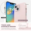 Surphy silikoninis dėklas, suderinamas su iphone 14, su ekrano apsauga, dėklas su kameros apsauga, mobiliojo telefono dėklas, apsauginis dangtelis 6,1 colio (smėlio rožinis)