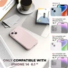 Surphy silikoninis dėklas, suderinamas su iphone 14, su ekrano apsauga, dėklas su kameros apsauga, mobiliojo telefono dėklas, apsauginis dangtelis 6,1 colio (smėlio rožinis)