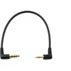 System-s audio kabelis, 15 cm, 2,5 mm jack kištukas į 3,5 mm kištuką, kampinis aux adapteris, juodas