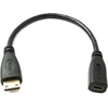 System-s Hdmi 1.4 kabelis 15cm Mini Male į Micro Female 4k Uhd 30hz 2k 60hz adapteris