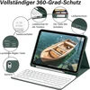 Szpsgc dėklas, skirtas ipad 10 generation 10.9 colių 2022 su klaviatūra, qwertz išdėstymas, magnetinė nuimama bluetooth klaviatūra, lankstus tpu dėklas, skirtas ipad 10th generation su rašiklio laikikliu, tamsiai žalias