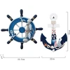 Tangger 23cm medinis vairas ir 28cm medinis inkaras sienos dekoracija Viduržemio jūros stiliaus jūrinė dovana miegamojo baro jūrinė sienos dekoracija medžio amatas