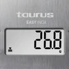 Taurus Easy Inox Skaitmeninės virtuvinės svarstyklės 5kg svėrimo talpa Taros funkcija 4 Tikslūs jutikliai Tikslus sidabras 15 cm x 20 cm