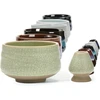 Teanagoo chawan matcha arbatos dubuo ir matcha šluotelės laikiklis, chase laikiklis, mb-6, 510 ml, matinė šviesiai žalia su juodomis siūlėmis, 2 grandinėlės/dėžutės