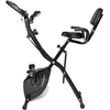 Techfit Sulankstomas treniruoklis dviratis su 8 pasipriešinimo lygiais ir 4kg smagračio mase - Lcd ekranas, pulso jutikliai, atlošas, vietą taupantis, treniruoklis dviratis su treniruočių juostomis namams, 120 kg apkrovos talpa
