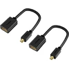 Techrum Micro Hdmi adapterio kabelis Micro Hdmi į Hdmi kabelį Micro Hdmi kištukas į įprastą Hdmi prailginimo kabelį paauksuotas 4k 3d 20 cm, skirtas Gopro, planšetiniam kompiuteriui, fotoaparatui, nešiojamam kompiuteriui, 2 vnt.