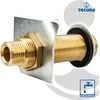 Ventiliatorius Tecuro Sieninis perėjimas sienų storiams iki 34 mm žalvaris G 1/2 x G 3/4 colio aukštos kokybės pagal geriamojo vandens reglamentą 50930-6, su griebtuvo plokšte