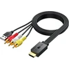 Televizorius Autoutlet Rca į Hdmi konverteris, 1080p Av į Hdmi adapteris Av į Hdmi palaiko 16:9/4:3 konvertavimą, Pal/ntsc, Rca į Hdmi adapteris su 150 cm Male Rca laidu, skirtas Dvd, Vhs ir Vcr grotuvams