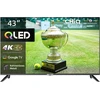Televizorius Chiq 43 colių qled 4k smart tv, google home, netflix, prime video, wi-fi, bluetooth 5.0, dolby audio, google assistant, chromecast, triple imtuvas, 2024