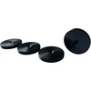 Televizorius Precisiongeek 4 x juodos spalvos anoduoto aliuminio garsiakalbių padėkliukai dideli ploni 40 mm skersmens, skirti Hifi grindinėms kolonėlėms, soundbar