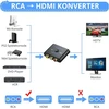 Televizorius Rca į Hdmi keitiklis, Av į Hdmi adapteris 1080p su vaizdo formato pasirinkimu