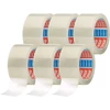 Tesa siuntų pakavimo juostos dozatorius ir tesapack siuntų pakavimo juostų rinkinys - 2 x aukštos kokybės pakavimo juosta su 1 dozatoriumi - skaidri - 66 m x 50 mm (reklaminis rinkinys + 6 atsarginiai ritinėliai)