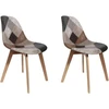 The Home Deco Factory Hd6137 Silla Patchwork Marrón-gris kėdė, poliesteris, įvairiaspalvis, medis, 46 x 85 x 55 cm