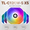 Thermalright Tl-c12cw-s X5 Cpu aušintuvas 120 mm Argb korpuso aušinimo ventiliatorius, Pwm tylus kompiuterio ventiliatorius su S-fdb guoliu, ventiliatorius iki 1550 Rpm greičio, Pc ventiliatorius, 5 ventiliatorių pakuotė