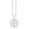 Thomas Sabo Ke2148-643-14-l45v moteriškas kaklo papuošalas su gyvybės medžio pakabuku iš 925 sidabro su kubiniu cirkoniu, ilgis: 40 cm-45 cm, sidabrinis, be brangakmenių