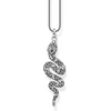 Thomas Sabo Pe945-643-11 vyriškas pakabukas gyvatė su juodais cirkonio akmenimis, 925 sidabras, pajuodintas, matmenys 56 x 15 mm, sidabras, kubinis cirkonis