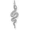 Thomas Sabo Pe945-643-11 vyriškas pakabukas gyvatė su juodais cirkonio akmenimis, 925 sidabras, pajuodintas, matmenys 56 x 15 mm, sidabras, kubinis cirkonis
