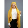 Threading Hijab vientisas krepo šifonas su integruota kepure, universalus dydis (garstyčių geltona), garstyčių geltonumo