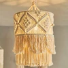 Tiamu macrame pakabinamas gaubtas, boho lubų gaubtas, pakabinamas šviestuvo gaubtas, žibinto krepšys, austas lininis audinio gaubtas, lubų šviestuvo gaubtas miegamajam, prieškambariui, valgomojo stalui