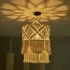 Tiamu macrame pakabinamas gaubtas, boho lubų gaubtas, pakabinamas šviestuvo gaubtas, žibinto krepšys, austas lininis audinio gaubtas, lubų šviestuvo gaubtas miegamajam, prieškambariui, valgomojo stalui