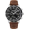 Timberland Parkman rudos odos vyriškas laikrodis su 5 bar atsparumu vandeniui, 44 mm korpuso skersmuo Tdwgf0029002, juodas, klasikinis